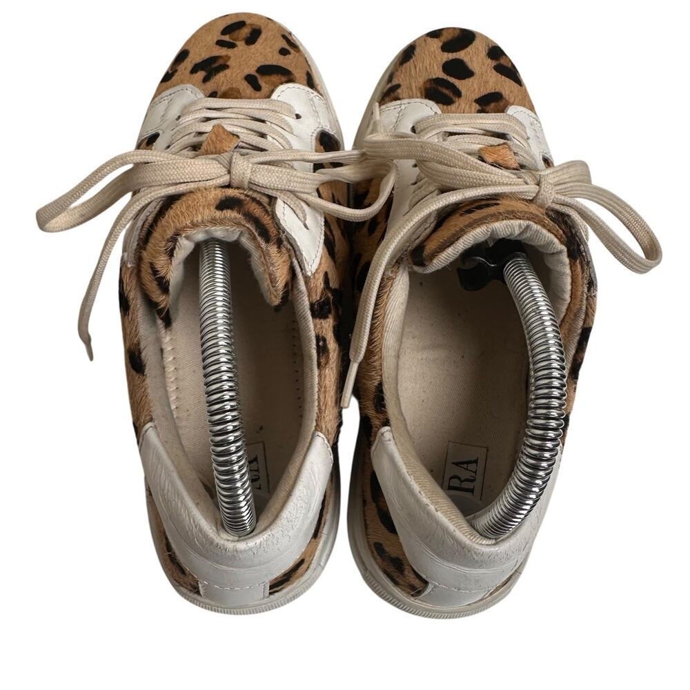 Myra Bag Sz‎ 7.5 38 Leopard Hairon Leather Platform Sneakers - Picture 7 of 15